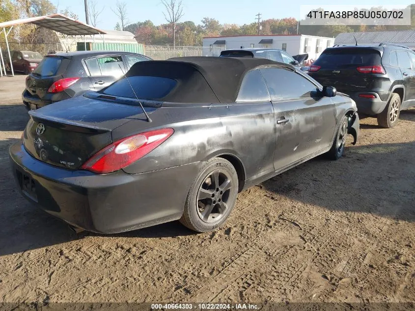 2005 Toyota Camry Solara Se VIN: 4T1FA38P85U050702 Lot: 40664303