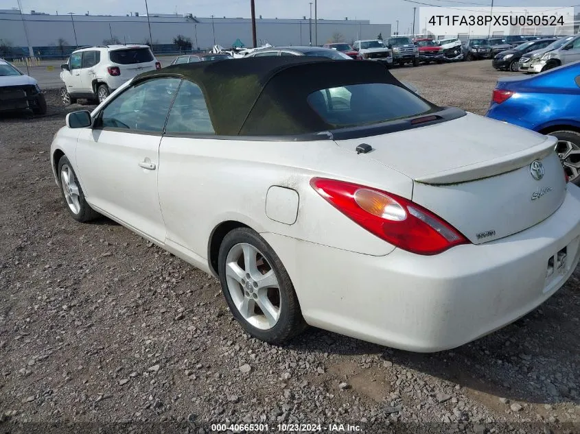 2005 Toyota Camry Solara Se VIN: 4T1FA38PX5U050524 Lot: 40665301