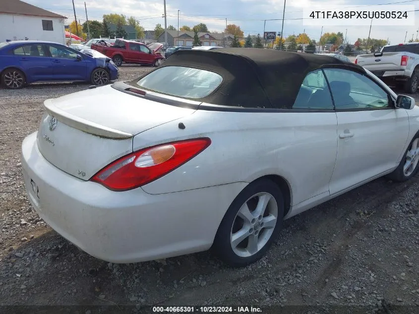 2005 Toyota Camry Solara Se VIN: 4T1FA38PX5U050524 Lot: 40665301