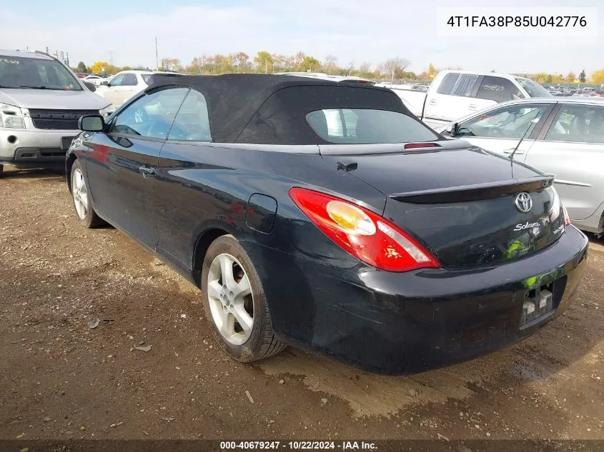 2005 Toyota Camry Solara Sle VIN: 4T1FA38P85U042776 Lot: 40679247