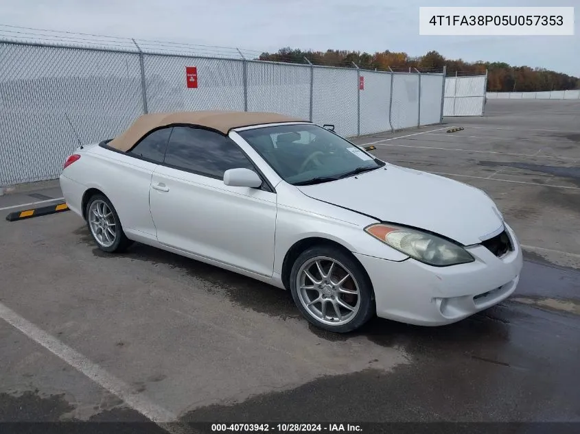 2005 Toyota Camry Solara Sle VIN: 4T1FA38P05U057353 Lot: 40703942