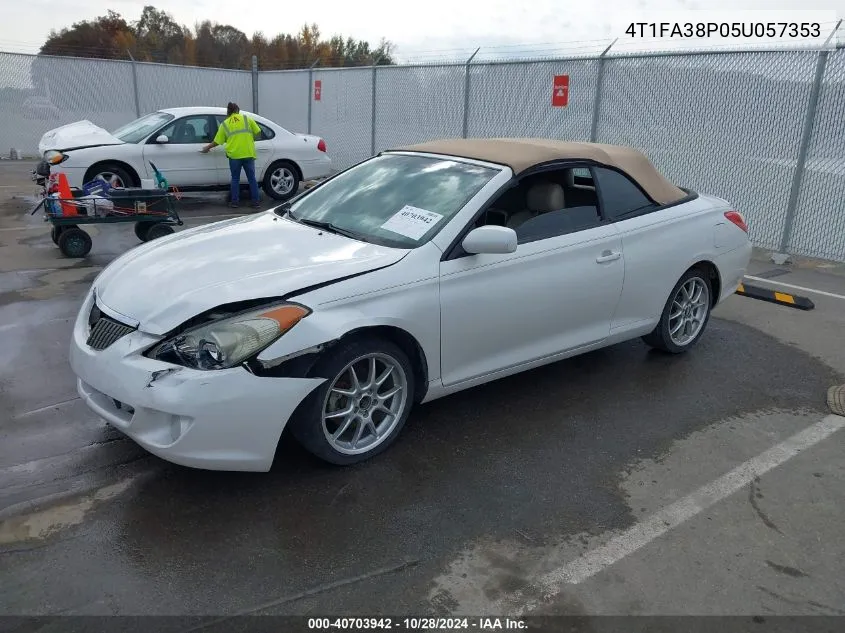 2005 Toyota Camry Solara Sle VIN: 4T1FA38P05U057353 Lot: 40703942