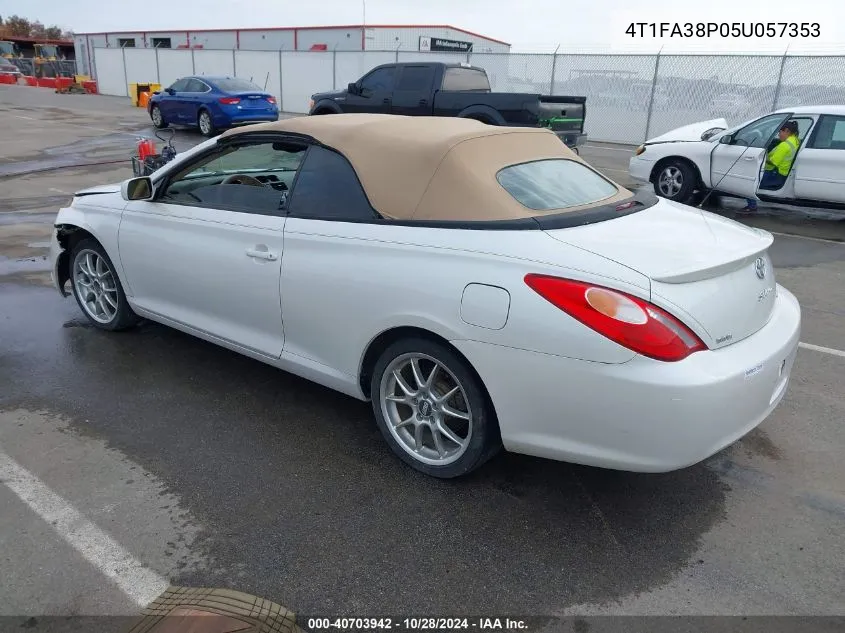 2005 Toyota Camry Solara Sle VIN: 4T1FA38P05U057353 Lot: 40703942