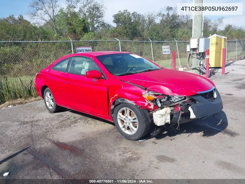 2005 Toyota Camry Solara Se VIN: 4T1CE38P05U962697 Lot: 40776501