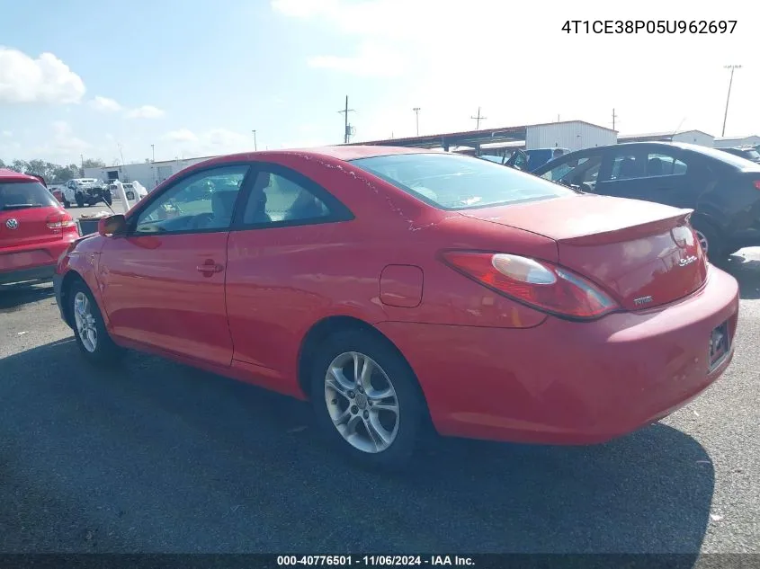 2005 Toyota Camry Solara Se VIN: 4T1CE38P05U962697 Lot: 40776501