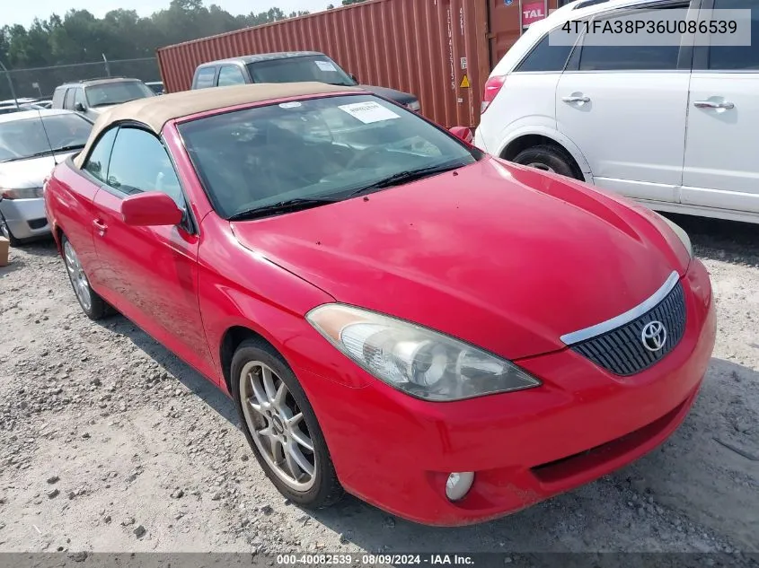 4T1FA38P36U086539 2006 Toyota Camry Solara Sle