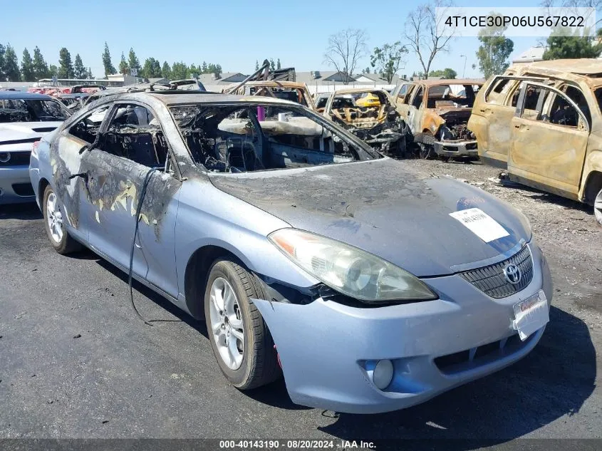 2006 Toyota Camry Solara Se/Sle VIN: 4T1CE30P06U567822 Lot: 40143190