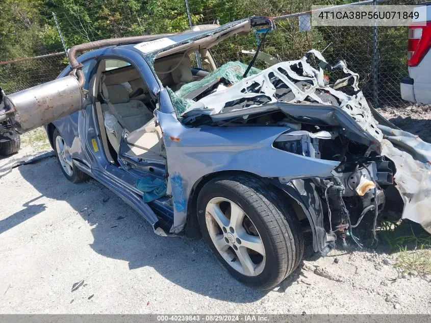 4T1CA38P56U071849 2006 Toyota Camry Solara Se V6