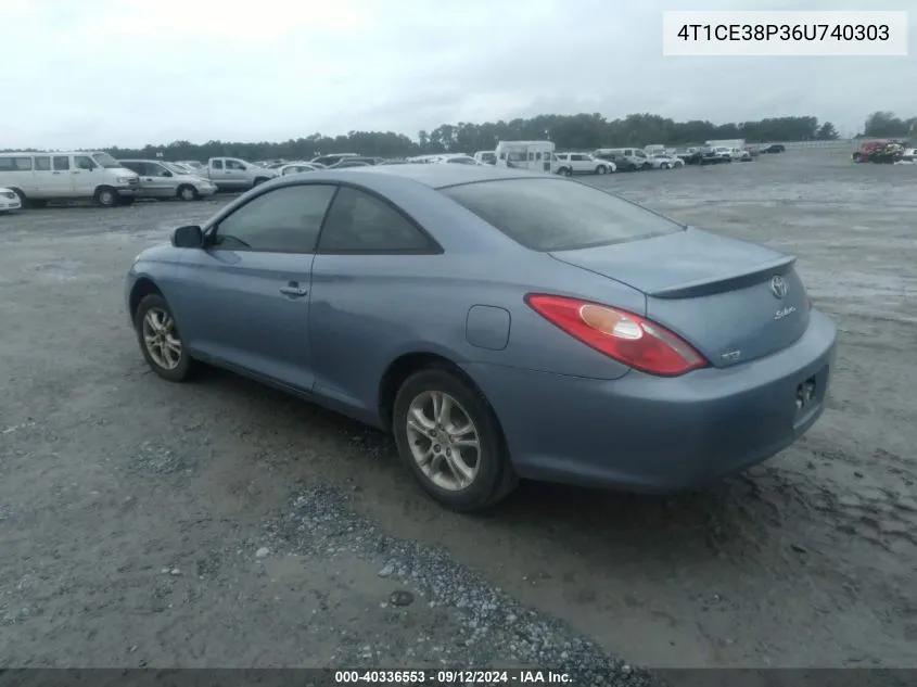 2006 Toyota Camry Solara Se VIN: 4T1CE38P36U740303 Lot: 40336553