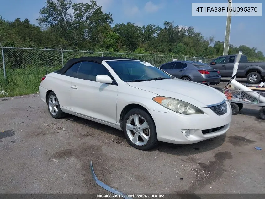 2006 Toyota Camry Solara Sle VIN: 4T1FA38P16U095370 Lot: 40369916