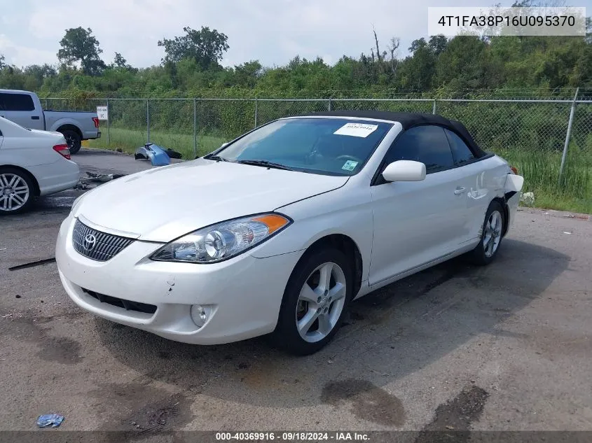 2006 Toyota Camry Solara Sle VIN: 4T1FA38P16U095370 Lot: 40369916