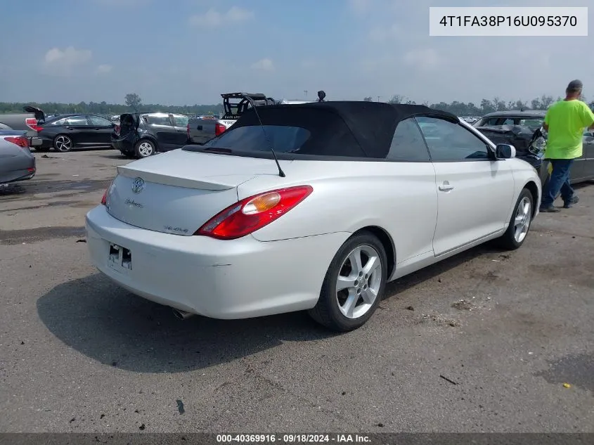 2006 Toyota Camry Solara Sle VIN: 4T1FA38P16U095370 Lot: 40369916