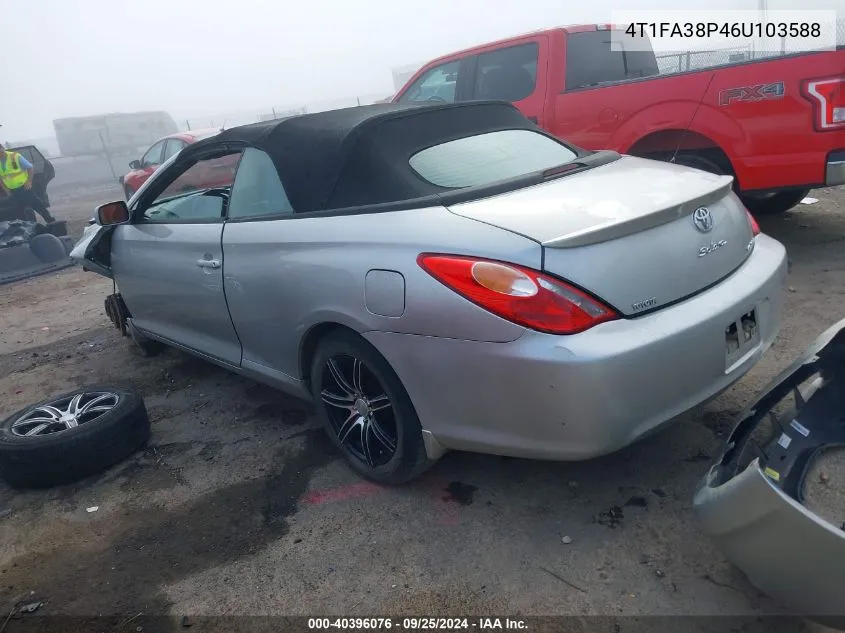 2006 Toyota Camry Solara Sle VIN: 4T1FA38P46U103588 Lot: 40396076