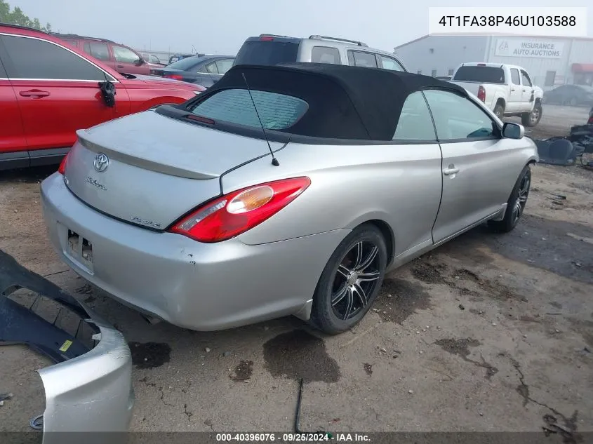 2006 Toyota Camry Solara Sle VIN: 4T1FA38P46U103588 Lot: 40396076