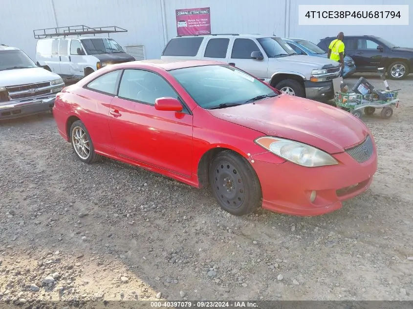 2006 Toyota Camry Solara Se Sport VIN: 4T1CE38P46U681794 Lot: 40397079