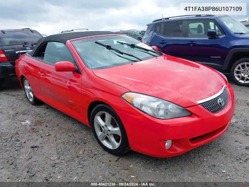 2006 Toyota Camry Solara Sle VIN: 4T1FA38P86U107109 Lot: 40421236