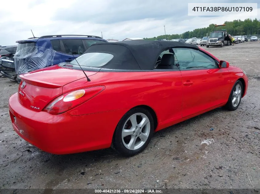 2006 Toyota Camry Solara Sle VIN: 4T1FA38P86U107109 Lot: 40421236