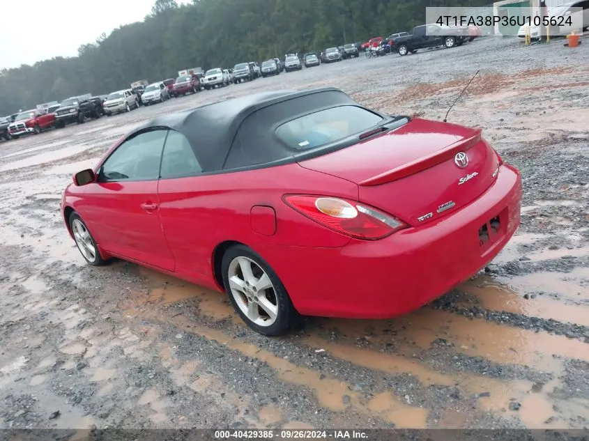 2006 Toyota Camry Solara Sle VIN: 4T1FA38P36U105624 Lot: 40429385