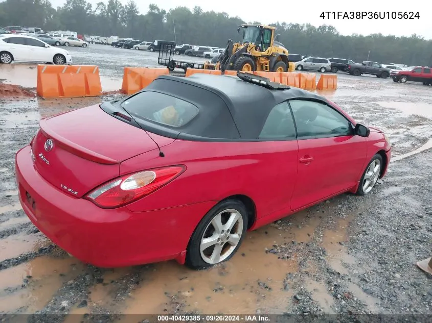 2006 Toyota Camry Solara Sle VIN: 4T1FA38P36U105624 Lot: 40429385