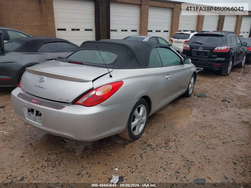 2006 Toyota Camry Solara Se VIN: 4T1FA38P46U066042 Lot: 40443640