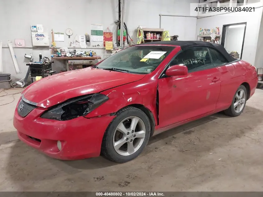 2006 Toyota Camry Solara Se VIN: 4T1FA38P96U084021 Lot: 40480802