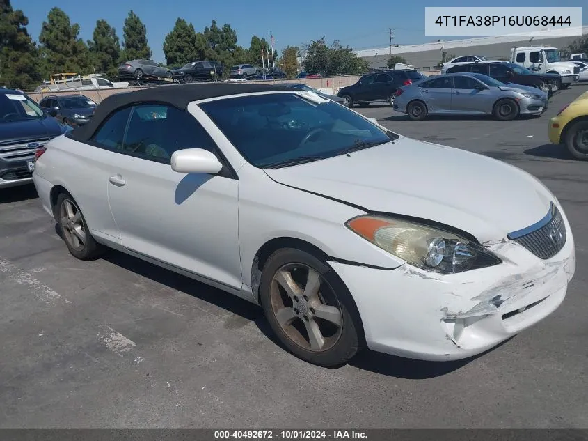 2006 Toyota Camry Solara Sle VIN: 4T1FA38P16U068444 Lot: 40492672