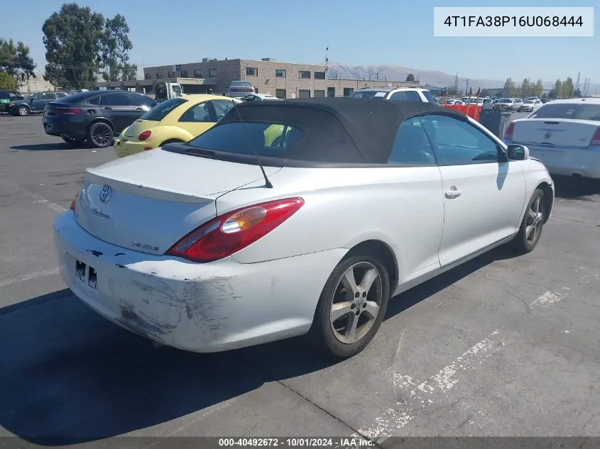 2006 Toyota Camry Solara Sle VIN: 4T1FA38P16U068444 Lot: 40492672