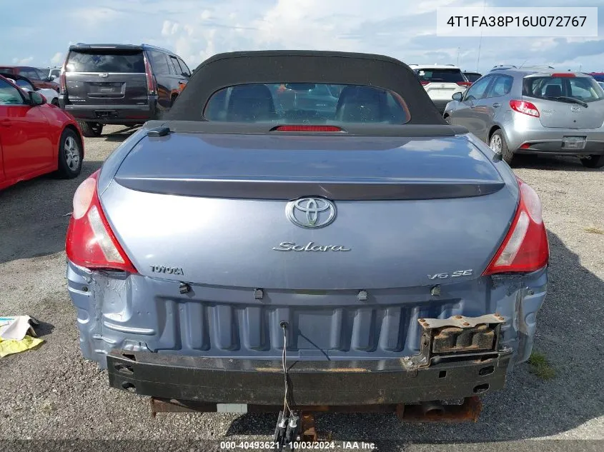 2006 Toyota Camry Solara Se VIN: 4T1FA38P16U072767 Lot: 40493621