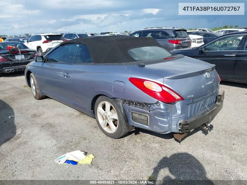 2006 Toyota Camry Solara Se VIN: 4T1FA38P16U072767 Lot: 40493621