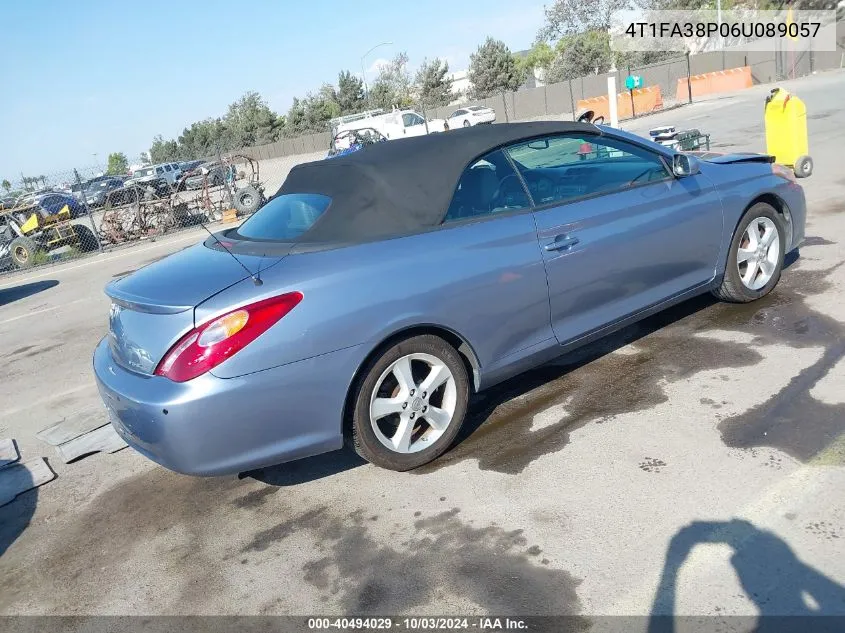 2006 Toyota Camry Solara Sle VIN: 4T1FA38P06U089057 Lot: 40494029