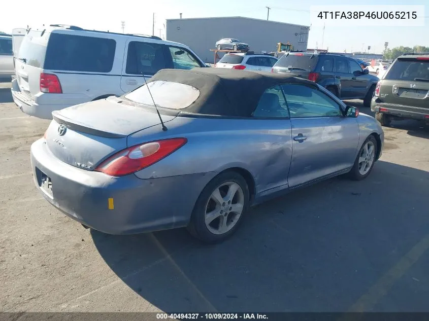 2006 Toyota Camry Solara Se/Sle VIN: 4T1FA38P46U065215 Lot: 40494327