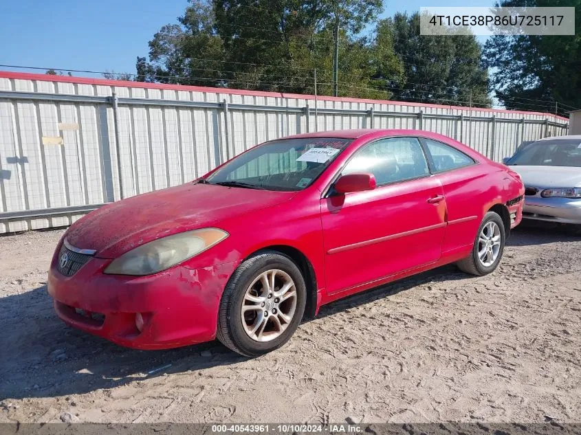 2006 Toyota Camry Solara Se VIN: 4T1CE38P86U725117 Lot: 40543961