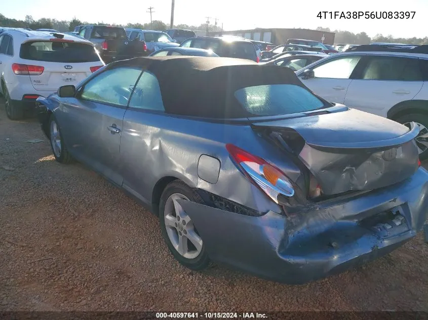 2006 Toyota Camry Solara Sle VIN: 4T1FA38P56U083397 Lot: 40597641