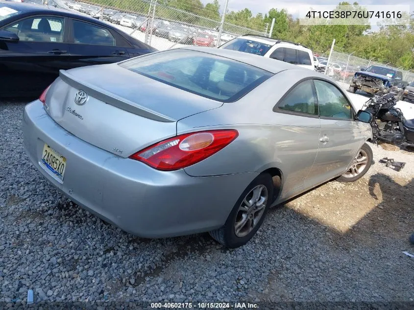 2006 Toyota Camry Solara Se VIN: 4T1CE38P76U741616 Lot: 40602175