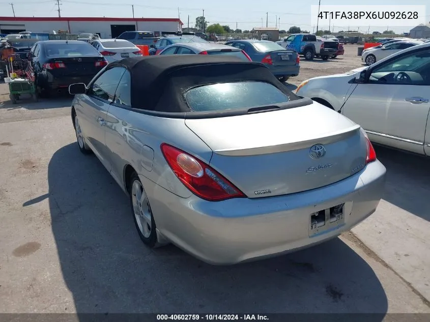 2006 Toyota Camry Solara Sle VIN: 4T1FA38PX6U092628 Lot: 40602759