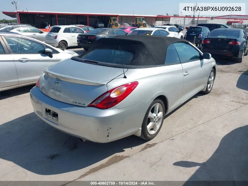 2006 Toyota Camry Solara Sle VIN: 4T1FA38PX6U092628 Lot: 40602759