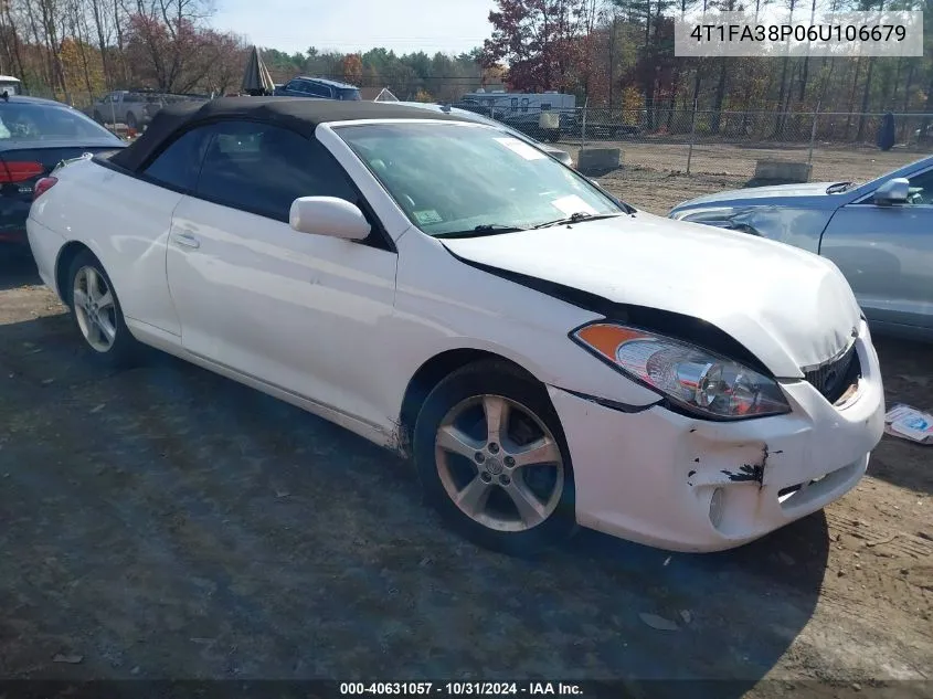 2006 Toyota Camry Solara Sle VIN: 4T1FA38P06U106679 Lot: 40631057