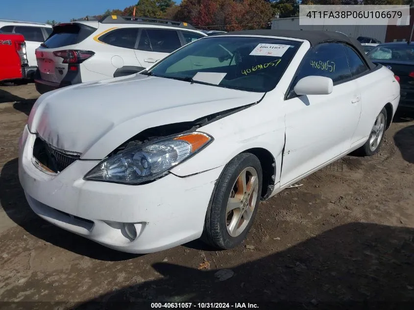 2006 Toyota Camry Solara Sle VIN: 4T1FA38P06U106679 Lot: 40631057