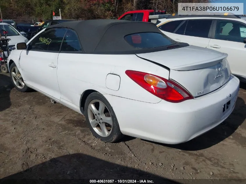 2006 Toyota Camry Solara Sle VIN: 4T1FA38P06U106679 Lot: 40631057