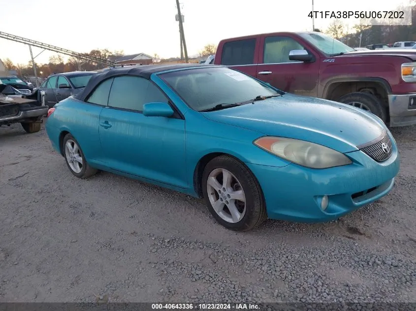 2006 Toyota Camry Solara Se VIN: 4T1FA38P56U067202 Lot: 40643336