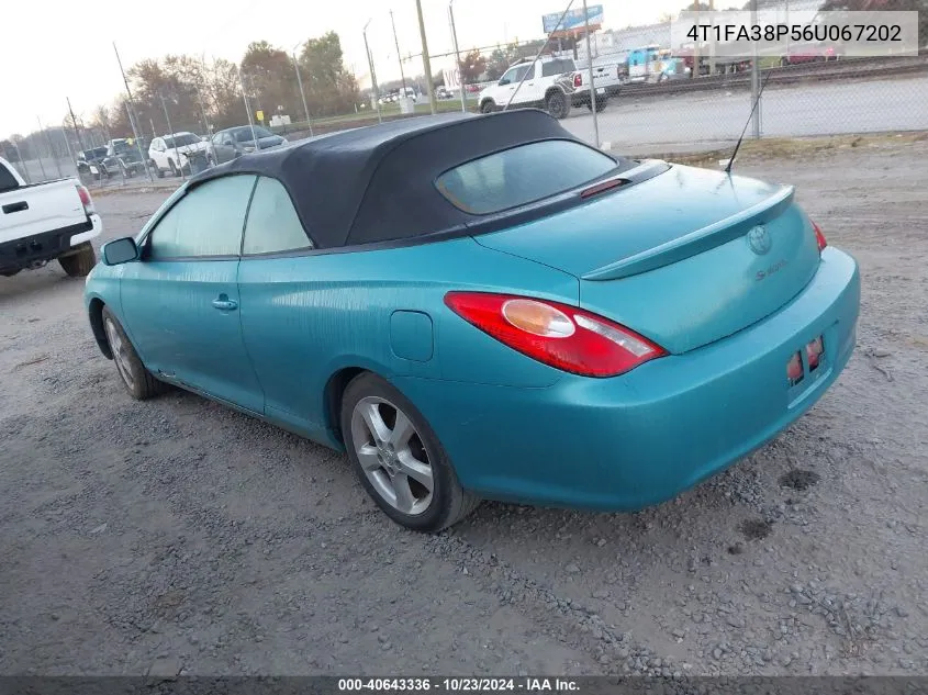 2006 Toyota Camry Solara Se VIN: 4T1FA38P56U067202 Lot: 40643336