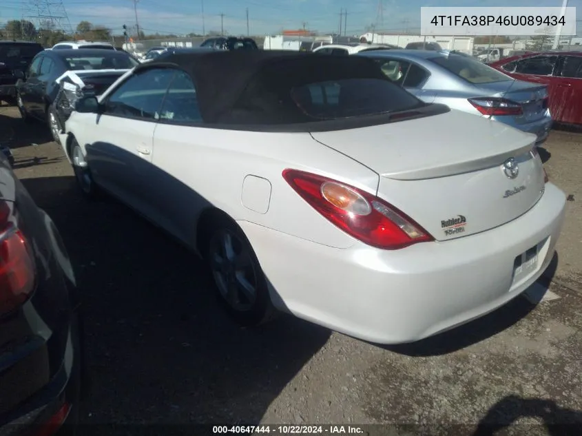 2006 Toyota Camry Solara Se VIN: 4T1FA38P46U089434 Lot: 40647444