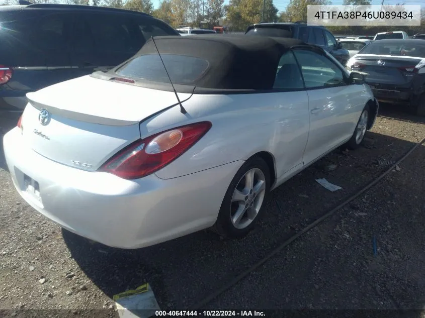 2006 Toyota Camry Solara Se VIN: 4T1FA38P46U089434 Lot: 40647444