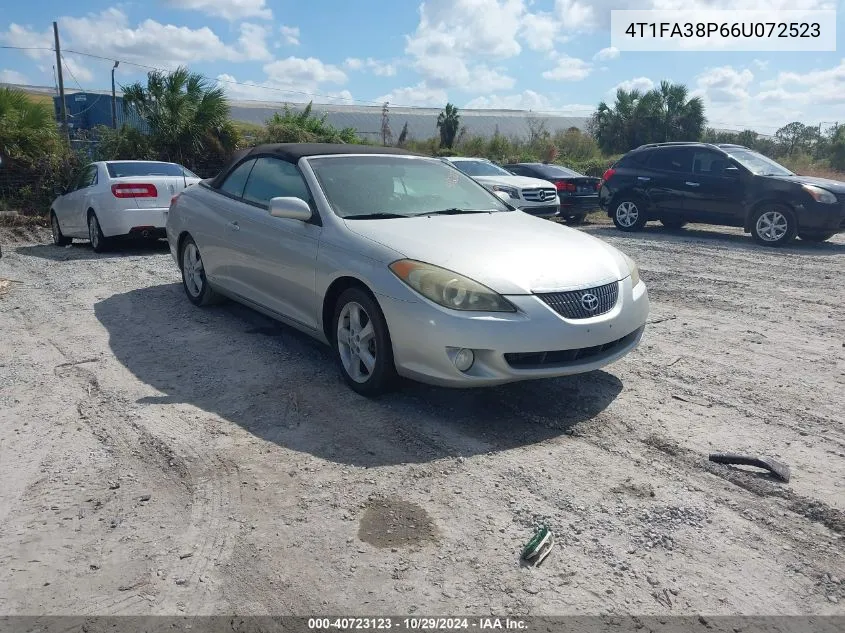 2006 Toyota Camry Solara Sle VIN: 4T1FA38P66U072523 Lot: 40723123