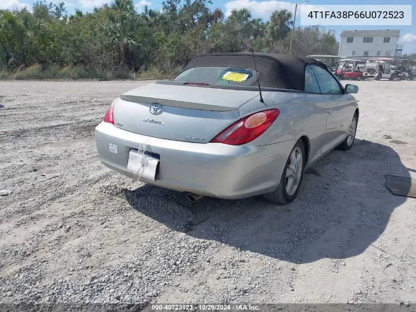 2006 Toyota Camry Solara Sle VIN: 4T1FA38P66U072523 Lot: 40723123