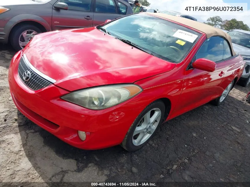 2006 Toyota Camry Solara Sle VIN: 4T1FA38P96U072354 Lot: 40743694