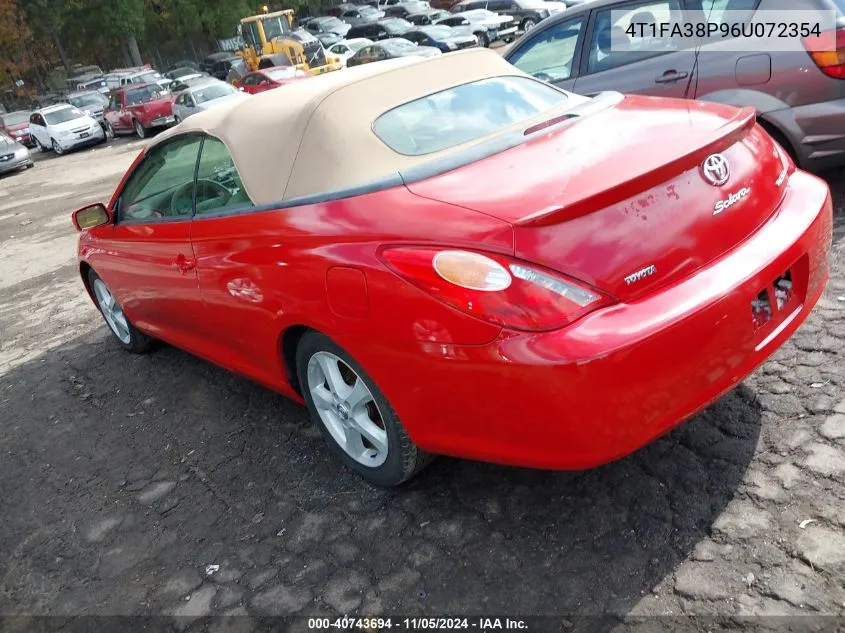 2006 Toyota Camry Solara Sle VIN: 4T1FA38P96U072354 Lot: 40743694