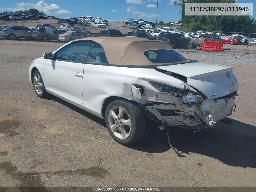 4T1FA38P97U111946 2007 Toyota Camry Solara Sle