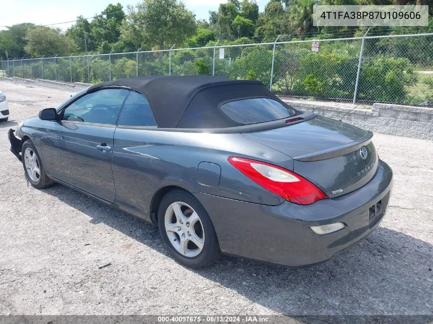 2007 Toyota Camry Solara Se VIN: 4T1FA38P87U109606 Lot: 40097675