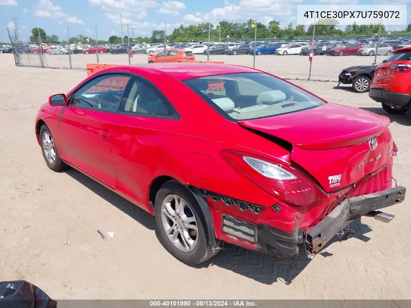 2007 Toyota Camry Solara Se VIN: 4T1CE30PX7U759072 Lot: 40101890